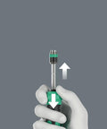 Hand using Compact Ratchet Screwdriver Set 25 RA R With Pouch, 6 Piece, Fine Tooth Handle Ratchet for easy switching and fast spin.