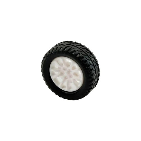 Single rubber tire from 20 Piece Toy Car Wheel Rubber Tire Kit With 10 Piece Round Rod Axles For DIY Model RC Cars Trucks Robots Parts 2mm Shaft 20mm Wheel Diameter