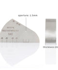 IIW2 V2 Calibration Block 304 Stainless Steel, 20 Millimeter Thick Block With 1.5 Millimeter Diameter Hole, Pro Grade Precision Metrology Reference For Calibration, QA, And Engineering Work. Side view showing 20mm thickness and 1.5mm aperture