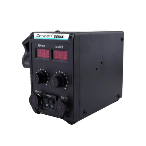 110V 750W 2 In 1 SMD Hot Air Rework Station And Soldering Iron with LCD dual digital display, side view