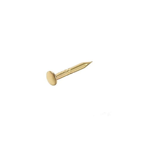 Slick Gold Plated Carbon Steel Mini Nails 1X8MM for DIY woodcraft, single gold nail with flat head and sharp tip.