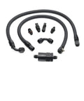 Super Slick Tucked Fuel Line Kit For Honda Civic And Integra With K20 Or K24 Engines Complete Feed Return Set, black braided hoses and fittings