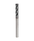 Carbide square-nose end mill bit, 11/64 in cut diameter, 4 flutes, TiAlN coated, 2 in length, 11/64 in shank