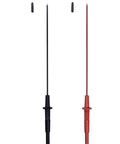 Long Reach Multimeter Probes With Sharp Insulated Tips, 155mm Stainless Steel Pins for 4 Mm Test Leads, shown in black and red