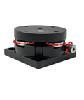 Manual Tilt And Rotation Precision Stage For Optical Experiments And Lab Alignment, Rotary Positioning Platform With Fine Tilt Adjustment And Lead Screw Drive, Built Tough Anodized Aluminum, Model LSD-BD-656-M6 showing side view with rotary mechanics