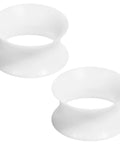 25mm White Silicone Ear Gauges Tunnels Plugs Set For Unisex Piercing With Double Flare Hollow Design Soft Extra Thin 1 Inch Size Value Pack Includes 2 Pieces Comfortable Stretch Kit