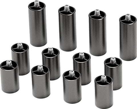 Creality Falcon rotary rollers for A1 laser engraver; set of black metal cylinders with threaded tops.