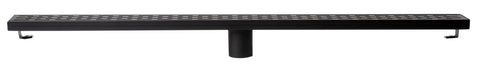 36 Inch Linear Shower Drain Black Matte 304 Stainless Steel Heavy Duty Rock Solid Hair Catcher Groove Design Zero Slip Safe.