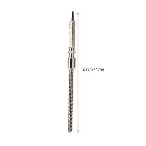 Durable Silver Alloy Watch Movement Stem 0.9mm or 1.2mm Replacement for 7750 shown with 2.7cm length