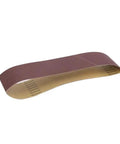 Pro Grade Aluminum Oxide Sanding Belts 4 X 36 Five Pack Heavy Duty Abrasive Strips, close-up view of an individual belt.