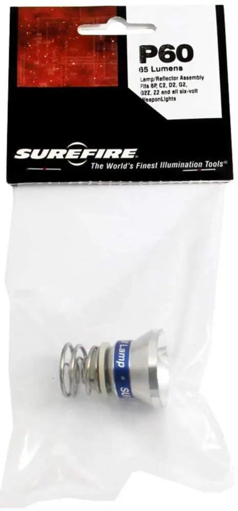 P60 Xenon Replacement Lamp 65 Lumen High-Performance Light For Use With 6P C2 D2 G2 G2Z Z2 Flashlights Made in USA package