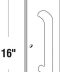 4 Inch By 16 Inch Stainless Steel Door Pull Plate With Oval Handle Satin Aluminum Finish Pre Drilled Mounting Holes for Commercial Inswing Doors