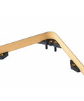 Close-up of the corner detail showing the black attachment points of the Premium 24 By 32 Router Table Top With Hella Smooth Low Friction Laminate Finish And Dead Nuts Stable One Inch MDF Base For Zero Drag Glides Knockout Feed Rates And Easy Routing Control In Your Garage Or Shop.