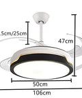 42 Inch Ceiling Fan With Bright Led Lighting And Handy Remote Control Bringing Slick Invisible Bladeless Style To Your Spot For Solid Airflow And A Major Room Upgrade dimensions with clear light and blade design.