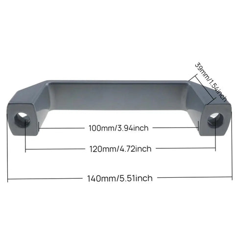 Heavy Duty Industrial Pull Handle Kit For 3030 And 4040 Aluminum Extrusion Systems dimensions view