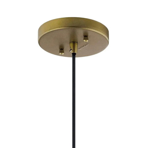 Ceiling mount of Avery Cone Mini Pendant In Olde Bronze With Clear Seeded Glass 8.75 Inch One Light Go To Kitchen Island Or Dining Room
