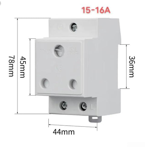 Rock Solid Din Rail Ac Power Socket With Bulletproof Flame Retardant Nylon Casing And Straight Up Built Tight Energy Supply For Rough Job Sites That Want Zero Stress Setup Anytime, measuring 78mm x 44mm.
