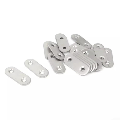 Stainless Steel Corner Brackets Set 10 Pcs Flat Mending Plates For Wood Furniture Stability Heavy Duty Beefy Brackets With Pre Drilled Holes Easy Install No Wobble Anti Rust 37mm 47mm 56mm Sizes