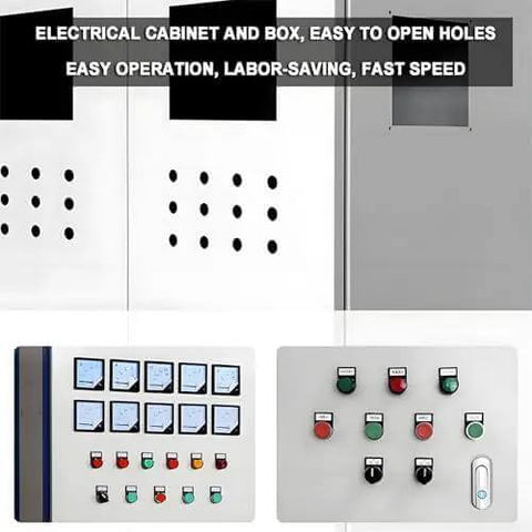Electric cabinet with holes made by Heavy Duty Electric Hydraulic Hole Punch Kit With 6 Dies 22-60mm 21V Battery 80KN Metal Punch Tools