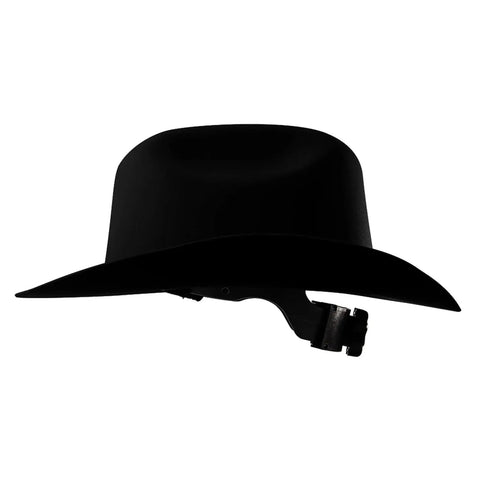 Cowboy Style Nonvented Full Brim Hard Hat With 4 Point Ratchet Suspension ANSI Z89.1 Type 1 Class E OSHA Compliant Safety Helmet