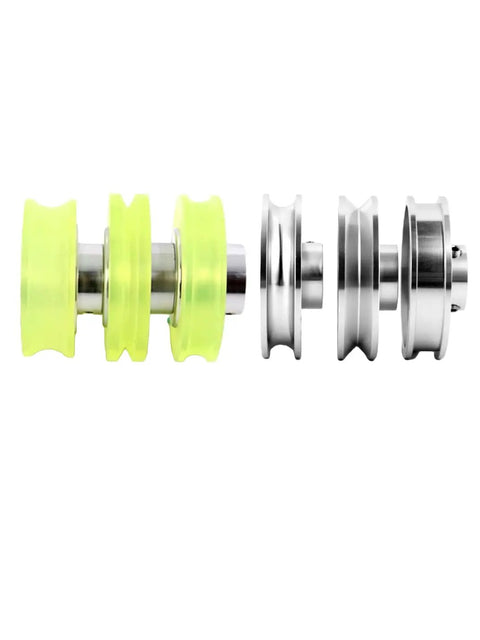 Heavy Duty Digital Length Meter Counter With Smooth Rolling 20 Mm Polyurethane Measure Wheel showing green and silver rollers for accurate measurement.