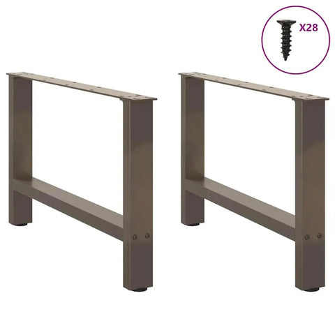 Beefy Adjustable Metal Table Legs Pack Of 2 In Steel With Leveling Feet For Home Bars And Dining Tables Powder Coated Finish Heavy Duty Support And Easy Install shown with 28 screws