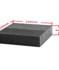 Five Pack Graphite Carbon Electrode Plates For Lab Use 100 By 100 By 2 To 10 Millimeter Anode Electrolytic Block shown with dimensions