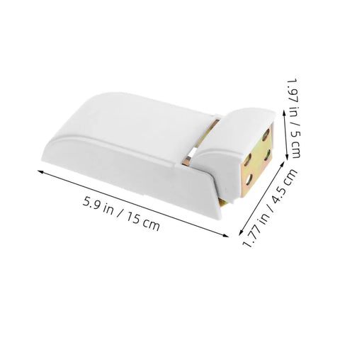 Side view of a Pro Grade Freezer Door Hinges Replacement Parts For Refrigerator Fridge Oven And Cold Storage Cabinets With Spring For Smooth Operation And Easy Installation Includes Screws 2 Pack, showing dimensions.