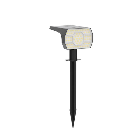 Image of Upgraded Outdoor Solar Lights IP65 Waterproof 92 LED Spotlights with flexible solar panel for yard and garden use.