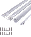 Heavy Duty 12 Inch White Coated Steel Euro Bottom Mount Drawer Slides Quick Install Tracks With Super Smooth Glide No Sweat Replacement with screws.