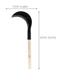 Beefy Long Handle Manganese Steel Hand Scythe For Weeding And Lawn Care Black Half Moon Blade Garden Tool with dimensions