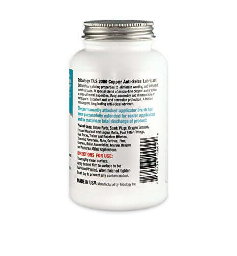 Copper And Graphite Based Anti Seize Lubricant With Brush 9 Oz container with detailed product information.