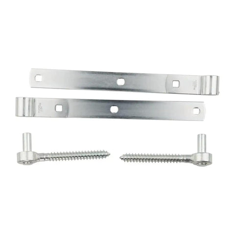 Tough As Nails Heavy Duty Gate Strap Hinges 12 Inch Steel Zinc Plated Outdoor wood fence barn door hardware set.