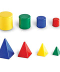 GeoSolids 3D Geometry Shapes Set For Hands On Learning Includes Cubes Cones Spheres Pattern Blocks And Colorful Solids