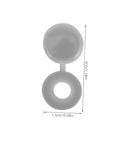 Close-up of 100 Pcs Plastic Screw Caps Protection End Caps Invisible Screw Covers showing dimensions for home and industrial use.