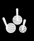 Versatile PTFE Cleaning Rack For Silicon Wafers And Conductive Glass with edge handle, 60mm diameter, 1.5mm slot width