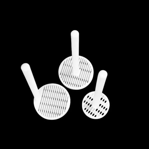 Versatile PTFE Cleaning Rack For Silicon Wafers And Conductive Glass with edge handle, 60mm diameter, 1.5mm slot width
