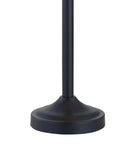 Close-up of the base of a lamp from the Traditional Black 3 Piece Lamp Set With White Fabric Shades Table Lamps And Floor Lamp Trio