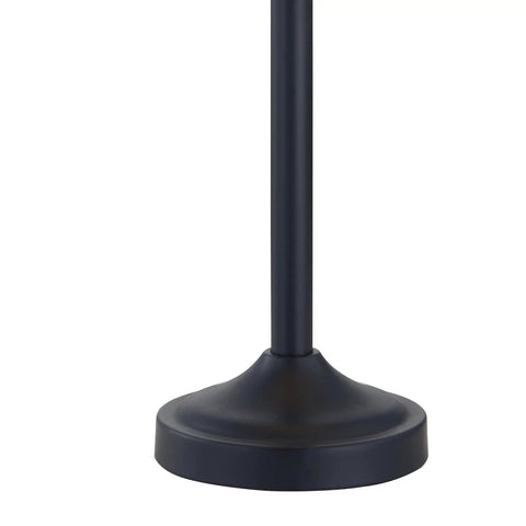 Close-up of the base of a lamp from the Traditional Black 3 Piece Lamp Set With White Fabric Shades Table Lamps And Floor Lamp Trio