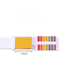80 Strips Litmus Paper Set 1 To 14 pH Test Strips For Water, Soil, Cosmetics And DIY Testing, book open with color guide