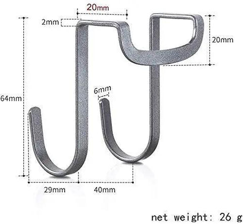 Rock Solid Stainless Steel Wall Mounted Coat Rack Featuring Smooth Polished S Shaped Hooks Totally Built To Last For Hanging Coats Towels Scarves And Purses In Bathroom Or Entryway, showing detailed dimensions.