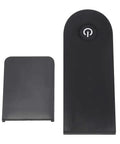 Dashboard Replacement Shell For M365 Electric Scooter With Yellow Sticker Durable Precise Fit Dashboard Cover Protects Against Wear Cracks And Daily Scratches Easy Install Restores Look And Feel Of Your Ride, showing two black components with a power symbol on one.
