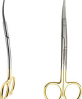 Double Curved Scissors Four And A Half Inch With Pro Grade Tungsten Carbide Inserts And Gold Plated Handle LaGrange Design