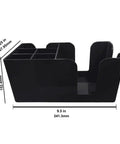 Top Tier Six Slot Bar Caddy Organizer Built From Heavy Duty Black Plastic, 9.5x6x4.25 inches, ideal for straws and napkins.