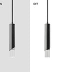 Black Mini Pendant Lights 2 Pack For Kitchen Island And Bedroom, Modern Industrial Ceiling Lighting with light on and off