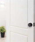 Keyed Entry Door Knob In Matte Black With Anti Bump Technology Reversible Design Fits One And Three Eighths To One And Three Quarters Inch Doors