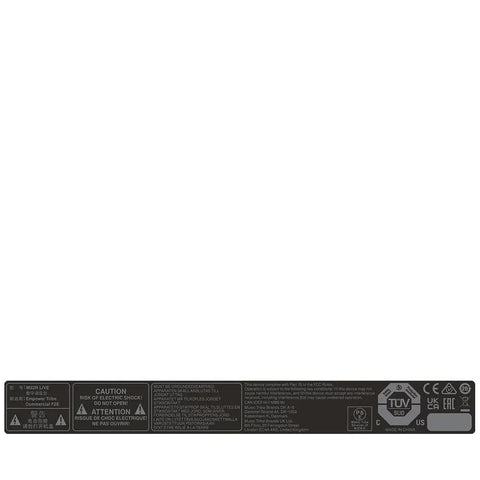 Back view of 32 Channel Digital Live And Studio Console with label details and safety markings.