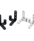 Stainless steel pivot hinge in silver and black for wooden doors