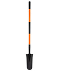 Beefy Heavy Duty Digging Shovel With Fiberglass Handle For Gardening, A Real Workhorse For Rocky Soil And Tough Roots, Metal Blade With High Carbon Steel, 58 Inch Length For Easy Leverage And Long Lasting Use shown vertically against white background