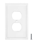 Dope Modern Edge Decorative Wall Plate And Switch Plate Cover Set In White Zinc Alloy Durable Single Duplex 3 Pack Easy Install
